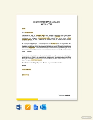 Construction Office Manager Cover Letter