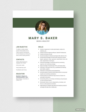 Media Analyst Resume