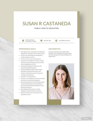Public Health Educator Resume
