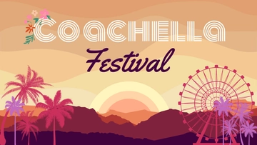 Free Coachella Festival Youtube Thumbnail Template to Edit Online