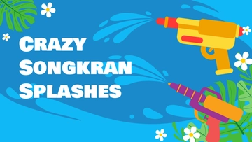 Free Songkran Youtube Thumbnail Template to Edit Online