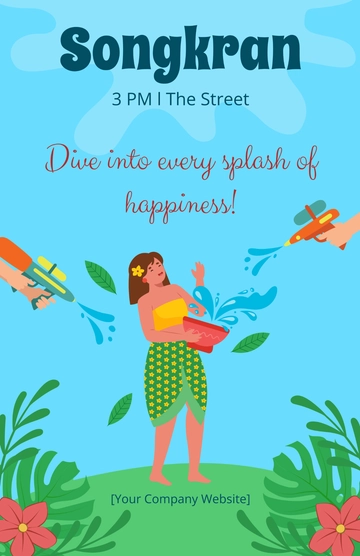 Free Songkran Poster Template to Edit Online