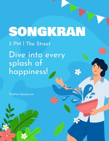 Free Songkran Flyer Template to Edit Online