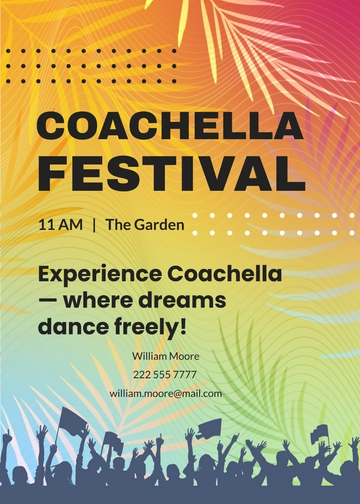 Free Coachella Festival Invitation Card Template to Edit Online