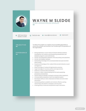 Patient Accounts Billing Specialist Resume