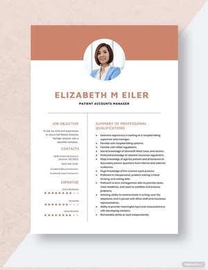 Patient Accounts Manager Resume