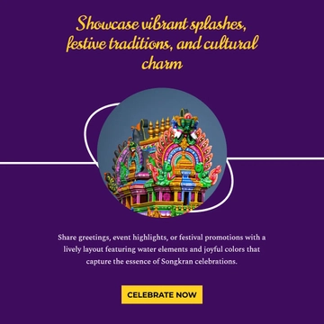 Free Songkran Facebook Post Template to Edit Online