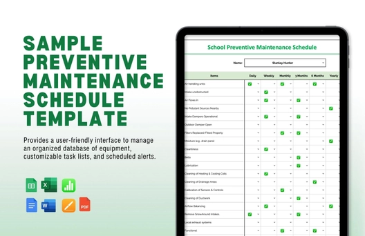 Sample Preventive Maintenance Schedule Template