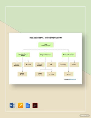 Specialized Hospital Organizational Chart Template