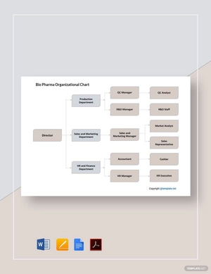 Bio Pharma Organizational Chart Template