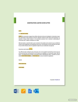 Construction Lawyer Cover Letter