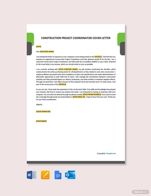 2Construction Project Coordinator Cover Letter