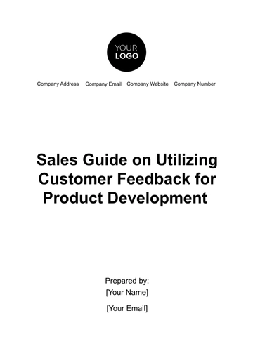 Free Sales Guide on Utilizing Customer Feedback for Product Development Template to Edit Online