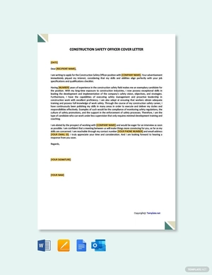 Construction Safety Officer Cover Letter