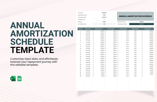 Annual Amortization Schedule Template