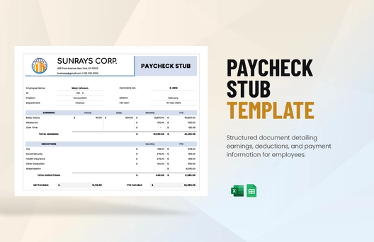 Paycheck Stub Template