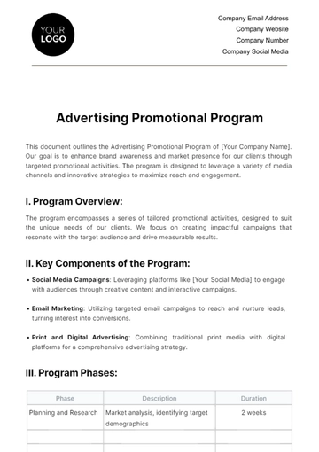 Free Advertising Promotional Program Template to Edit Online