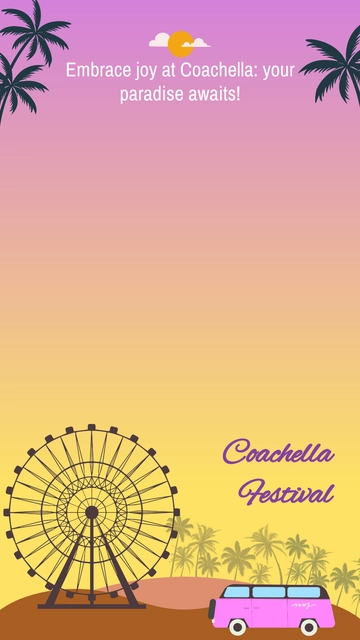 Free Coachella Festival Snapchat Geofilter Template to Edit Online