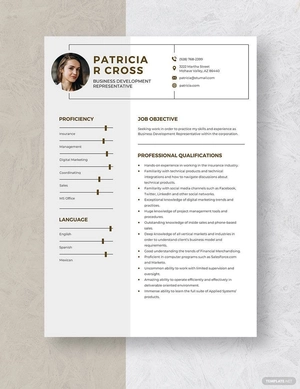 Business Development Representative Resume