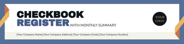 Free Checkbook Register With Monthly Summary Header Template to Edit Online
