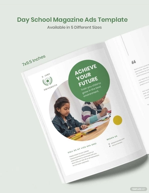 Day School Magazine Ads Template