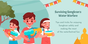 Free Songkran Blog Banner Template to Edit Online