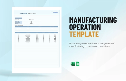 Manufacturing Operation Template Manufacturing Operation Template