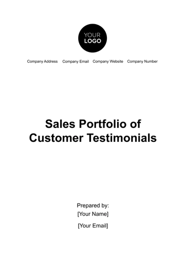 Free Sales Portfolio of Customer Testimonials Template to Edit Online