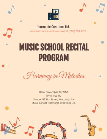 Free Concert Program Template to Edit Online