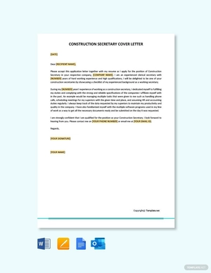 Construction Secretary Cover Letter