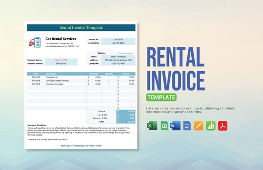 Rental Invoice Template