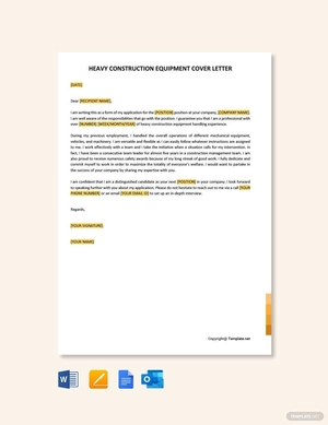 Heavy Construction Equipment Operator Cover Letter