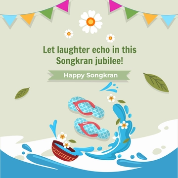 Free Songkran WhatsApp Post Template to Edit Online