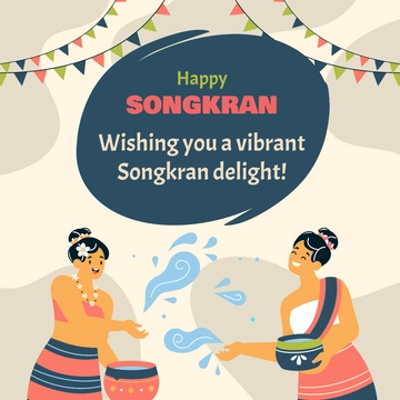 Free Songkran Instagram Post Template to Edit Online