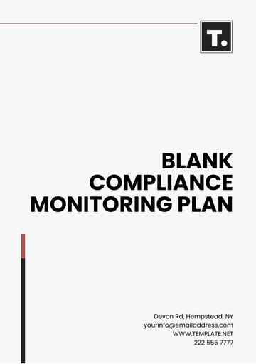 Free Blank Compliance Monitoring Plan Template to Edit Online