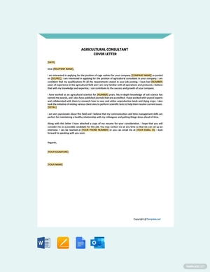 Agricultural Consultant Cover Letter Template