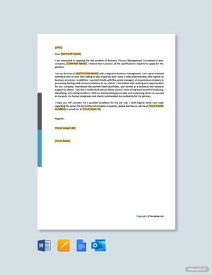BPM Consultant Cover Letter Template