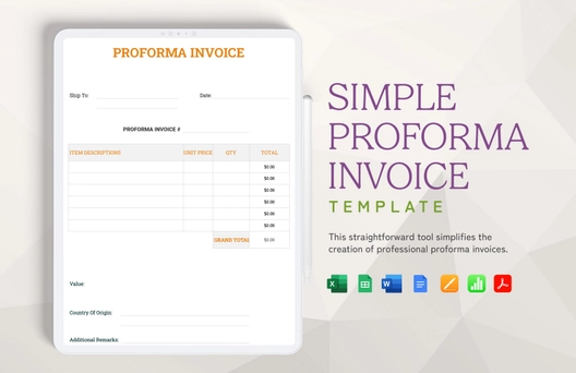 Simple Proforma Invoice Template