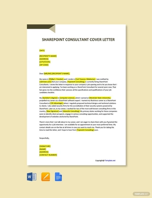 Sharepoint Consultant Cover Letter