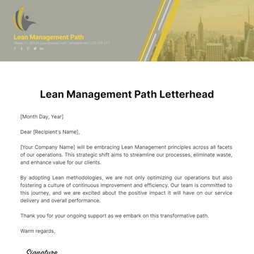 Free Lean Management Path Letterhead Template to Edit Online