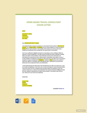 Home-Based Travel Consultant Cover Letter
