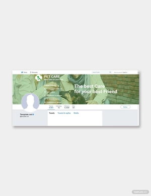 Pet Care Twitter Cover Template