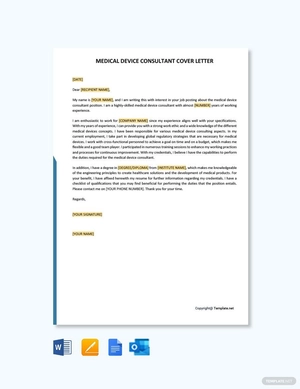 Medical Device Consultant Cover Letter