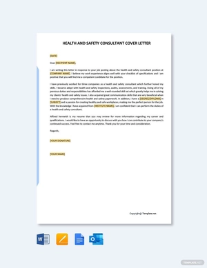 Health And Safety Consultant Cover Letter Template