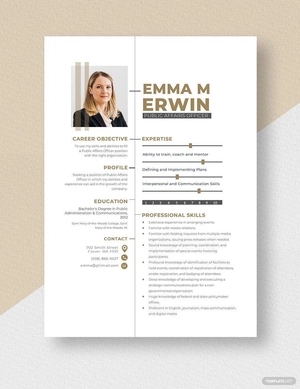 Public Affairs Officer Resume