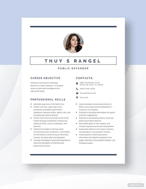 Public Defender Resume