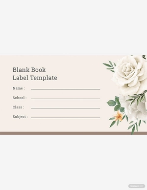 Blank Book Label Template