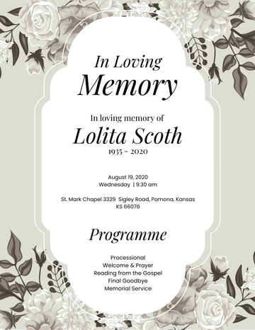 Free Memorial Program Template to Edit Online