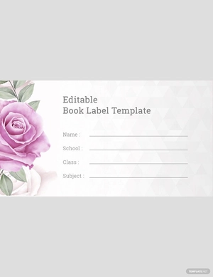 Editable Book Label Template