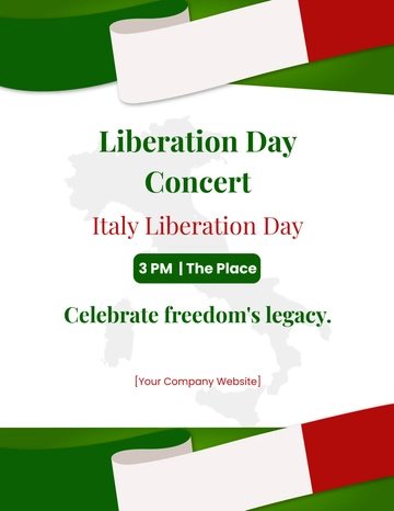 Free Italy Liberation Day Flyer Template to Edit Online